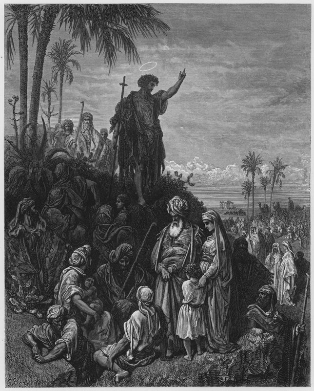 Johannes der Täufer predigt in der Wüste von Gustave Dore