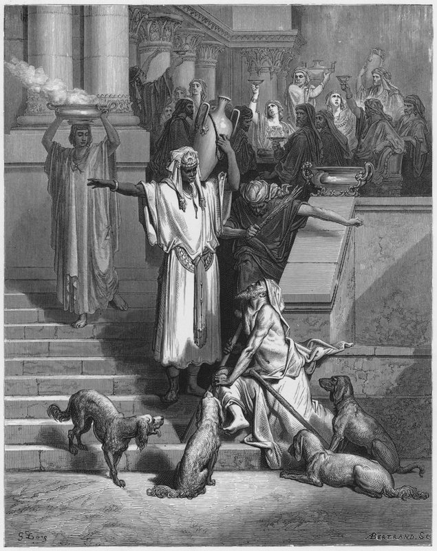 Lazarus an der Tür des reichen Mannes von Gustave Dore