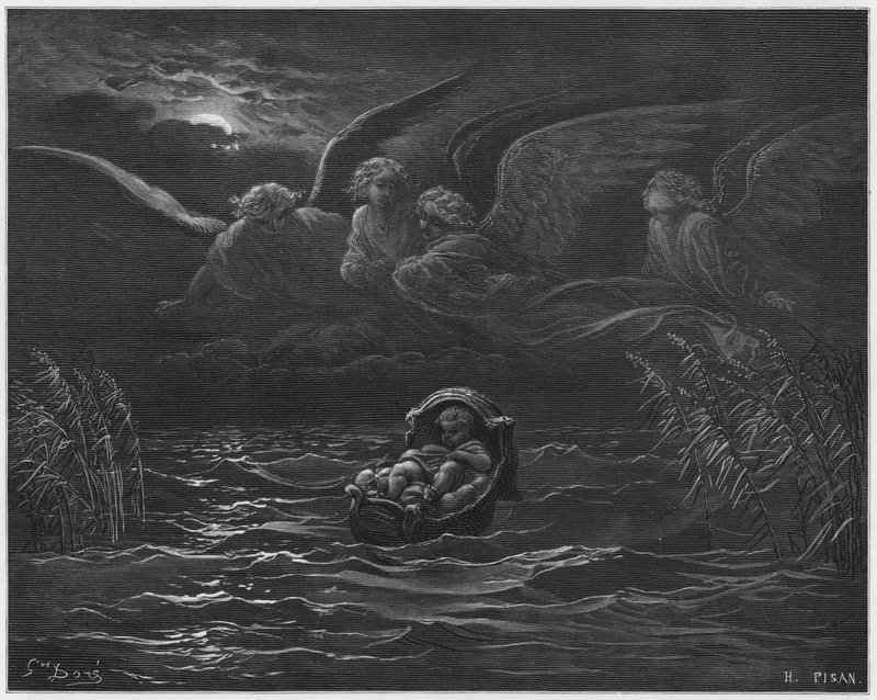 Das Kind Moses am Nil von Gustave Dore