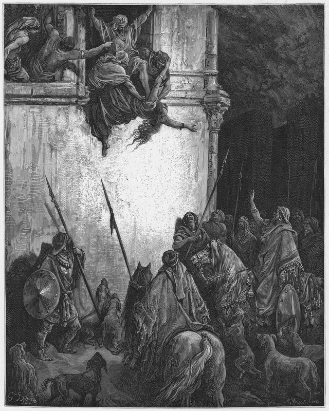 Gustave Doré Bibel: Der Tod von Isebel von Gustave Dore