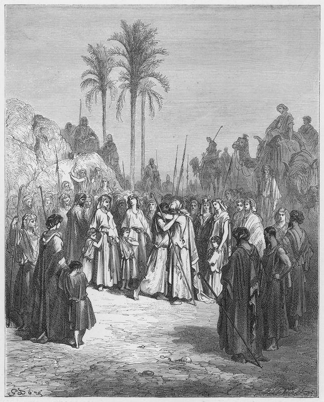 Das Treffen von Jakob und Esau von Gustave Dore