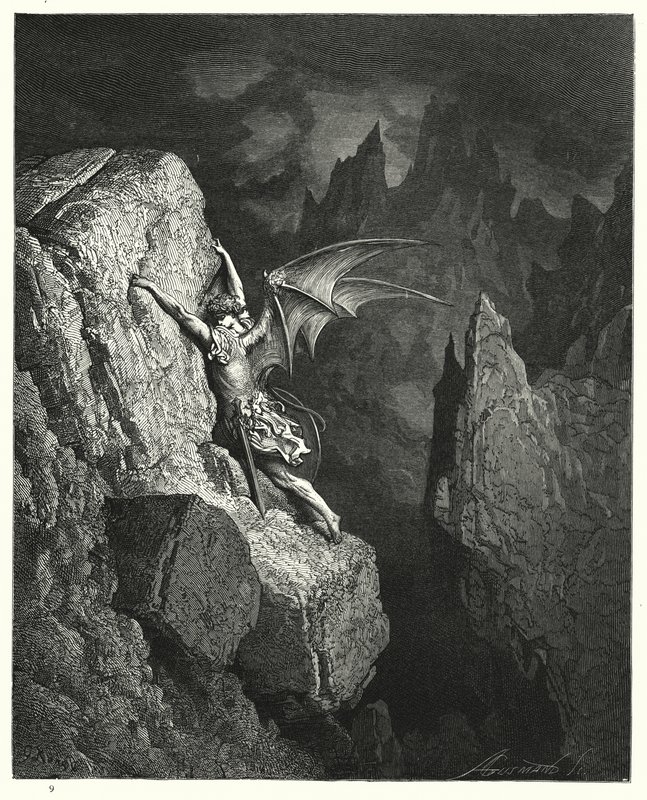 Illustration von Gustave Doré für Miltons Paradise Lost, Buch II, Zeilen 949, 950 von Gustave Dore