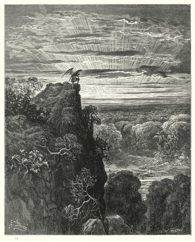 Illustration von Gustave Doré für Miltons Paradise Lost, Buch IV, Zeilen 172, 173 von Gustave Dore
