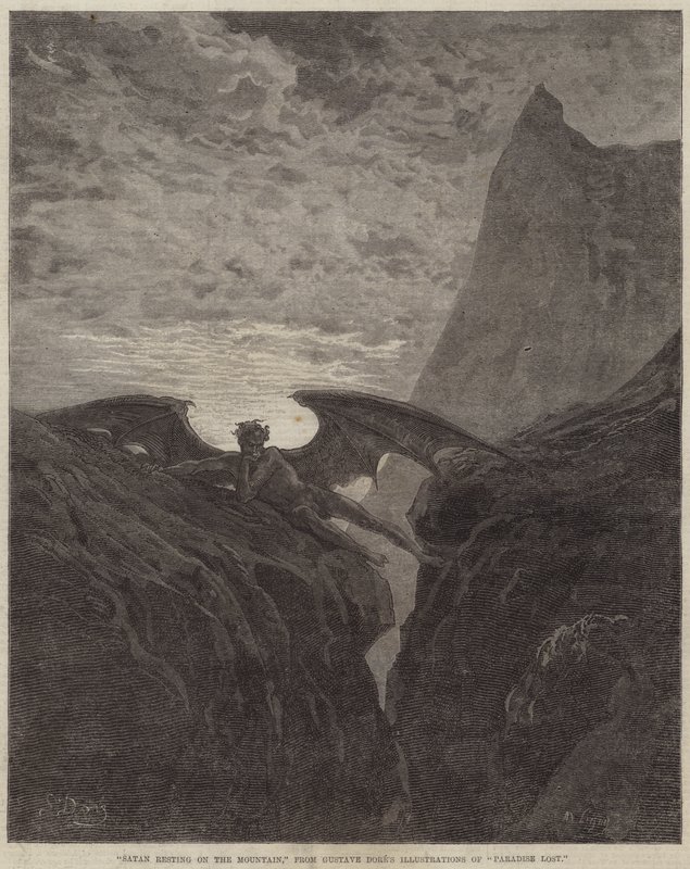 Satan ruht auf dem Berg von Gustave Dore