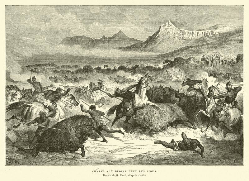 Sioux jagen Büffel von Gustave Dore