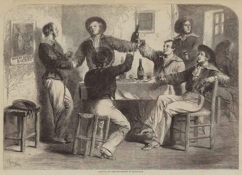 Französische und englische Seeleute in Cherbourg von Gustave Janet