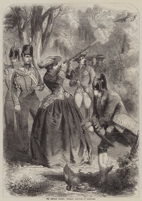 Die Kaiserin Eugenie, Fasanenjagd in Compiegne von Gustave Janet