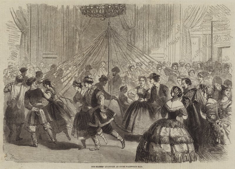 Der Quadrille der Schlittschuhläufer, beim Ball von Graf Walewski von Gustave Janet