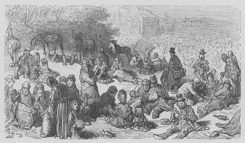 Beim Derby, Das Mittagessen auf dem Gras von Gustave after Dore