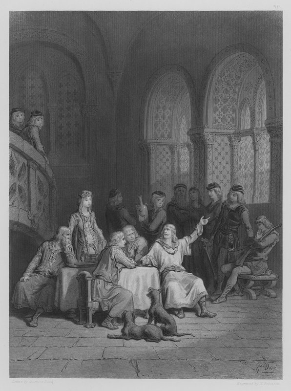 Lancelot erzählt seine Abenteuer von Gustave after Dore