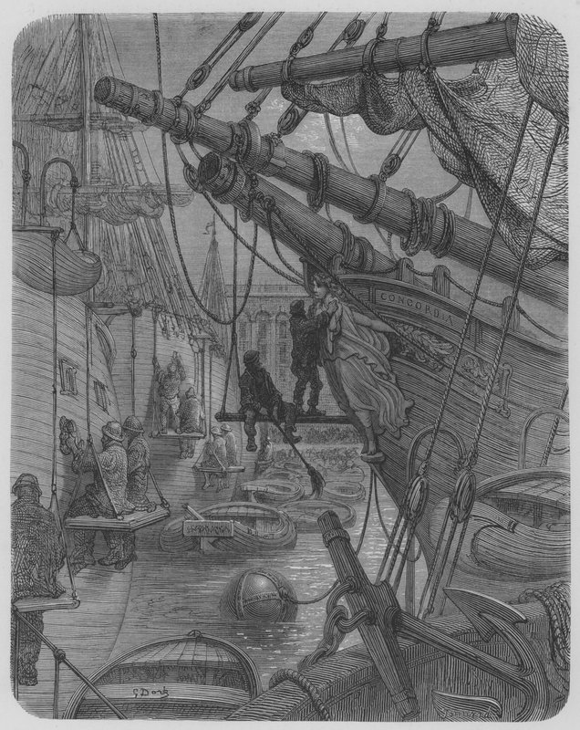 Das Schiff Concordia, in einem Dockbecken von Gustave after Dore