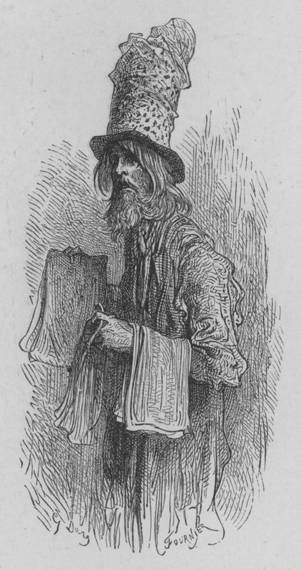 Papierhändler für Fliegenfänger von Gustave after Dore