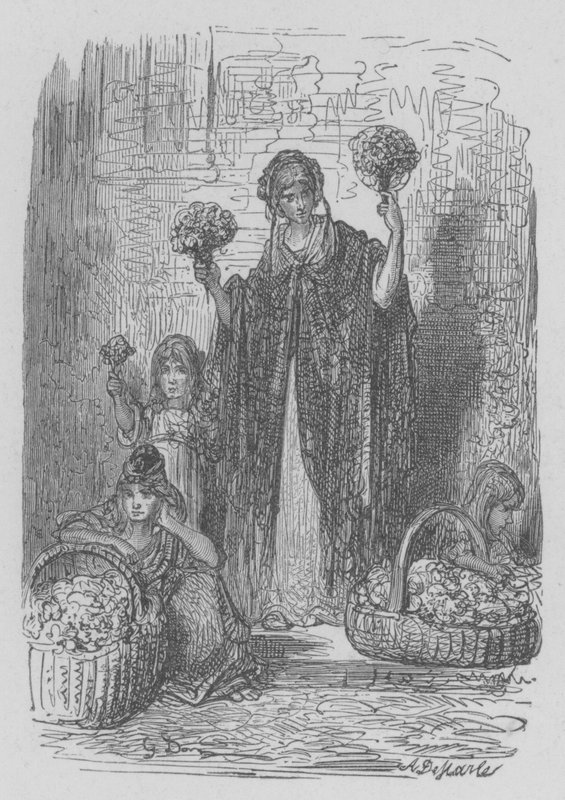 Blumenhändlerin von Gustave after Dore