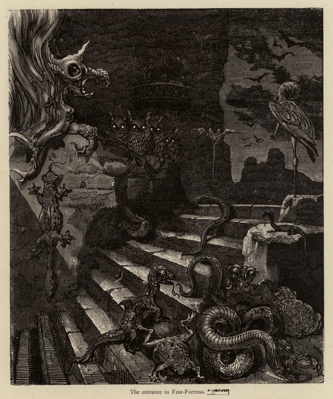 Der Eingang zur Angst-Festung von Gustave after Dore