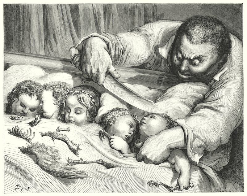 Le Petit Poucet; Däumling (Gravur) von Gustave Dore