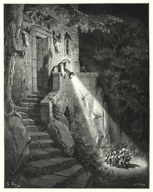 Der kleine Däumling (Gravur) von Gustave Dore