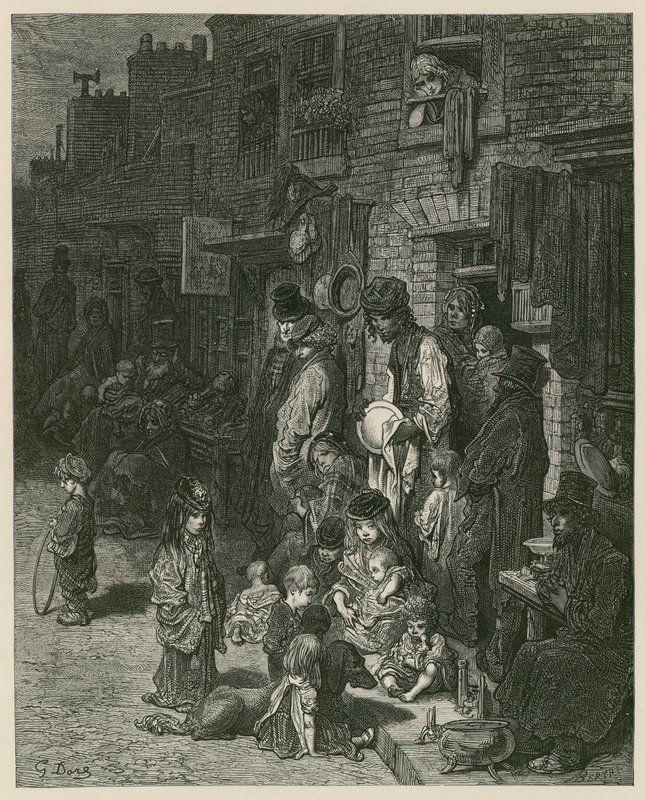 Slums in London von Gustave Dore