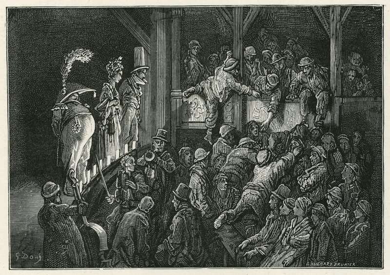 Der Penny Gaff in Whitechapel von Gustave Dore