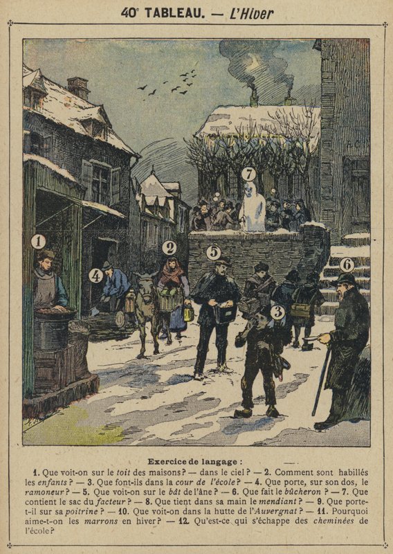 Der Winter (Farblithografie) von Gustave Fraipont