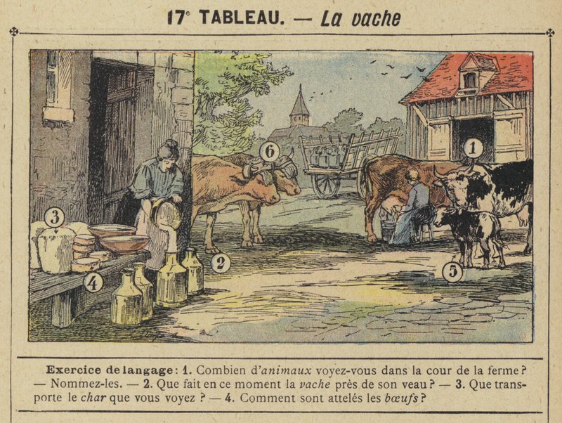 Die Kuh (Farblithografie) von Gustave Fraipont