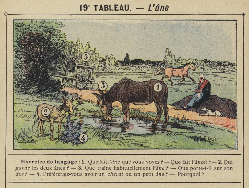 Der Esel (Farblithografie) von Gustave Fraipont
