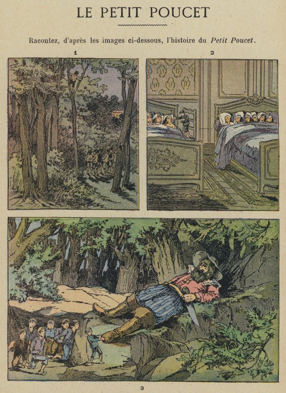 Der kleine Däumling (Farblithografie) von Gustave Fraipont