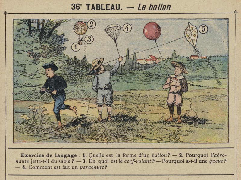 Der Ballon (Farblithografie) von Gustave Fraipont