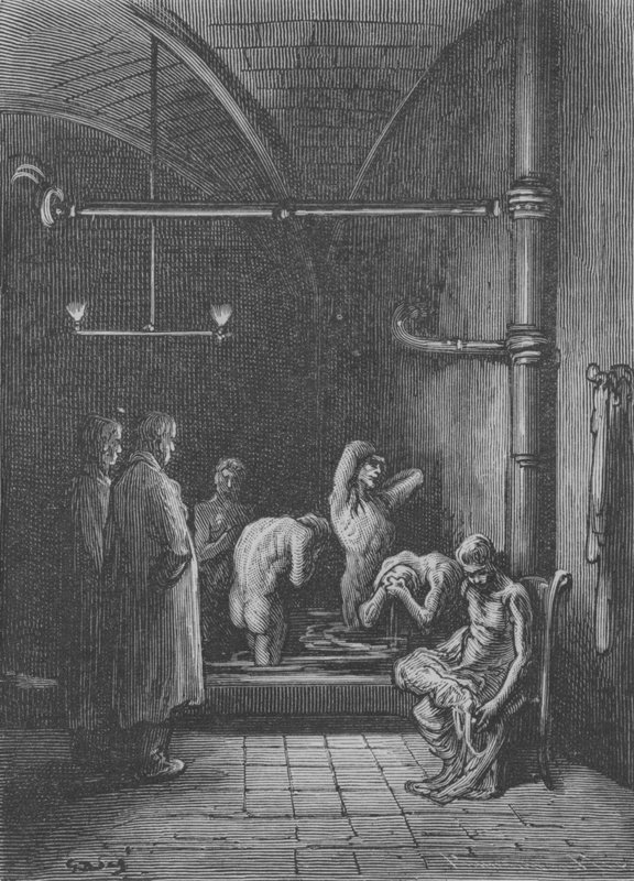 Die Toilette in einem Zufluchtsort von Gustave after Dore