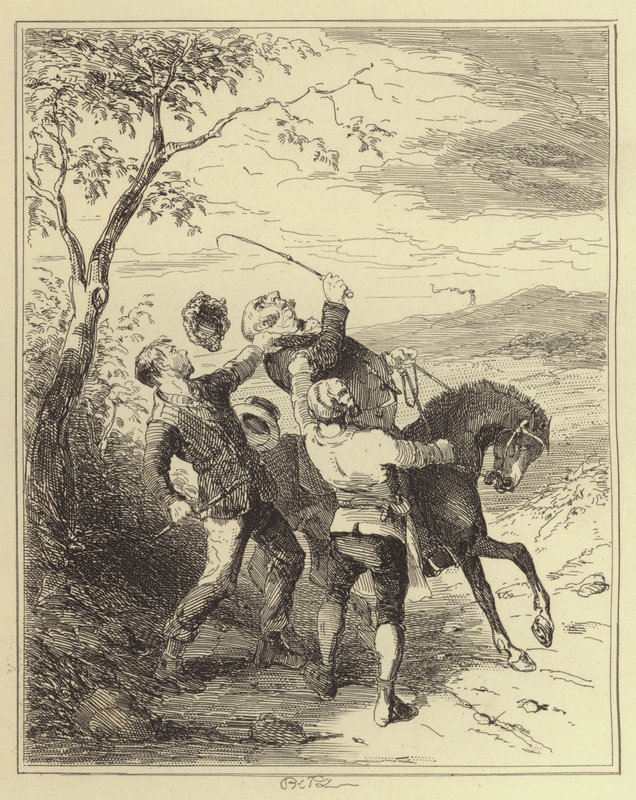 Jobling und Armstrong greifen Mr. Fairles an von Hablot Knight Browne