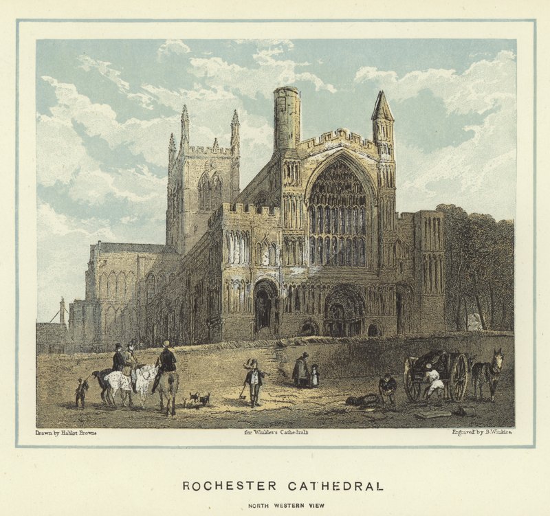 Rochester Cathedral, Nordwestansicht von Hablot Knight Browne