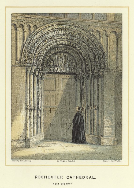 Rochester Kathedrale, Westportal von Hablot Knight Browne