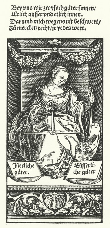 Inneres und äußeres Gut (Gravur) von Hans (after) Burgkmair