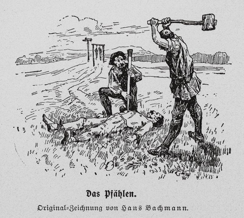 Hinrichtung durch Pfählung von Hans Bachmann