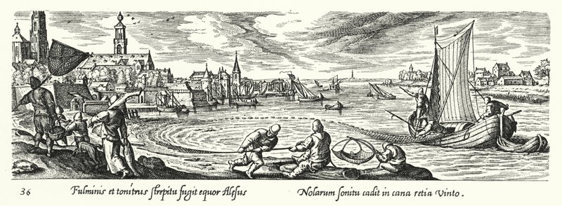 Fischen mit einem Kugelnetz von Hans after Bol