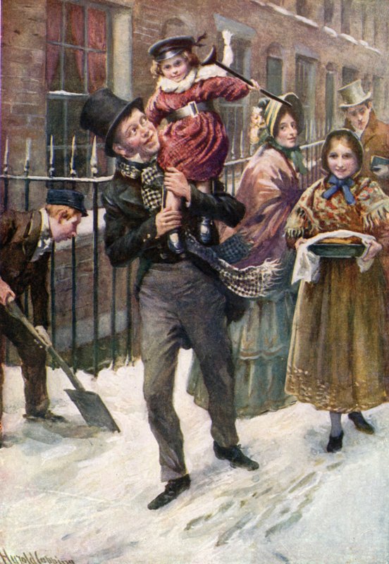 Bob Cratchit und Tiny Tim von Harold Copping