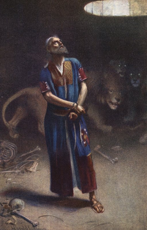 Daniel in der Löwengrube von Harold Copping