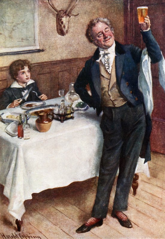 David und der freundliche Kellner von Harold Copping