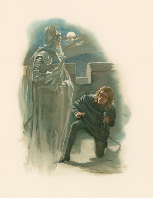 Hamlet und der Geist seines Vaters von Harold Copping