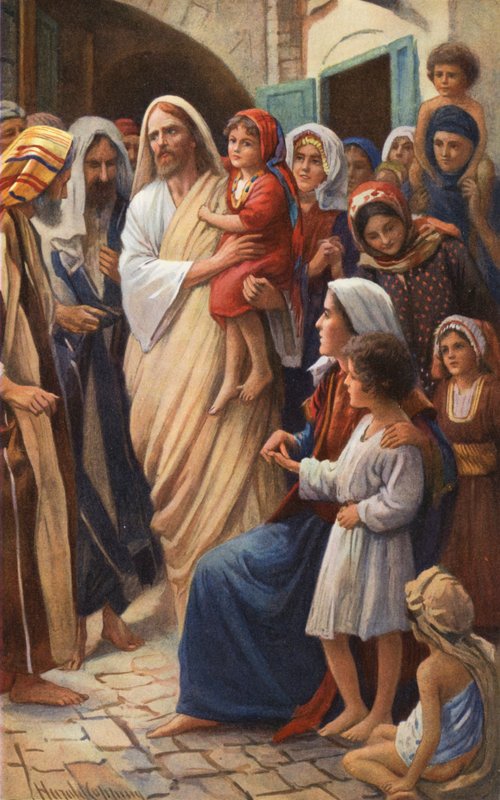 Jesus segnet kleine Kinder von Harold Copping