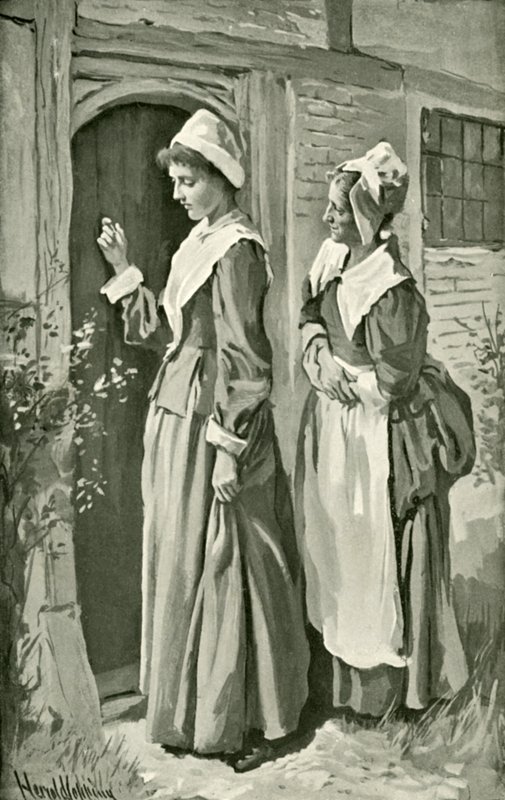 Mercy und Timorous rufen Christiana von Harold Copping