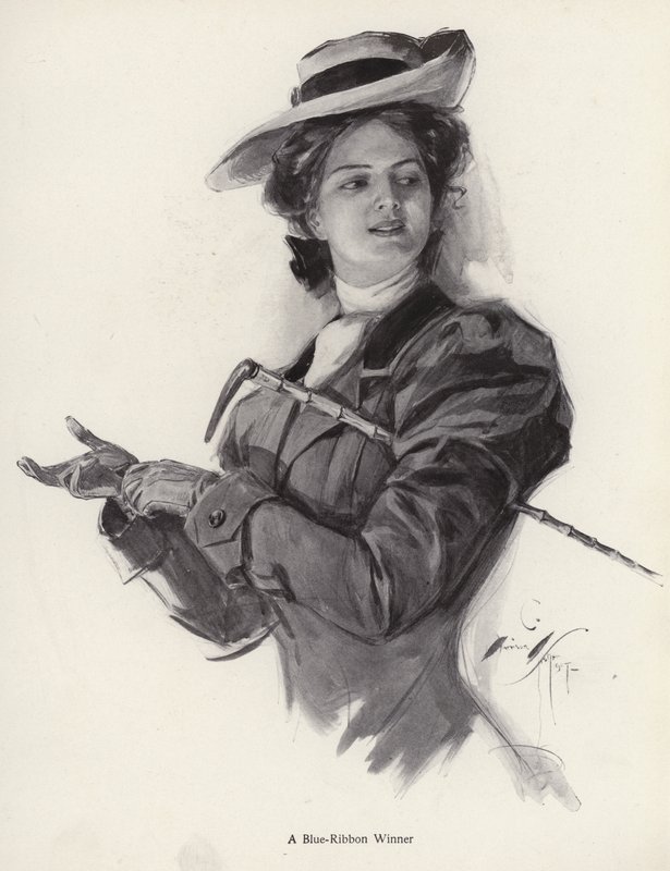 Preisträgerin mit blauem Band von Harrison Fisher