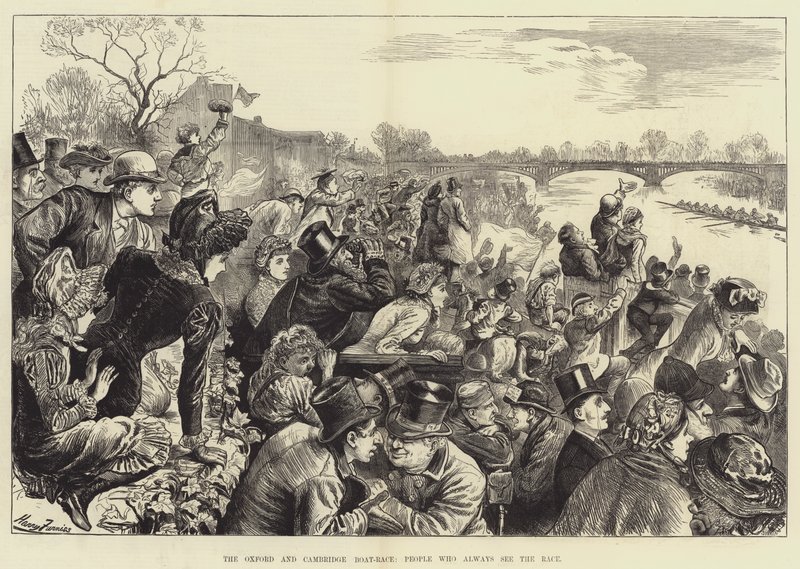Das Oxford und Cambridge Bootsrennen, Menschen, die das Rennen immer sehen von Harry Furniss