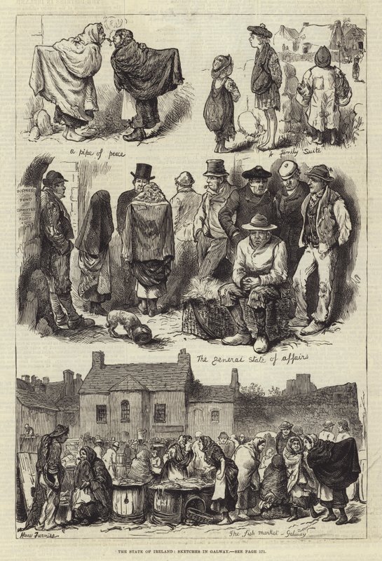 Der Zustand Irlands, Skizzen in Galway von Harry Furniss