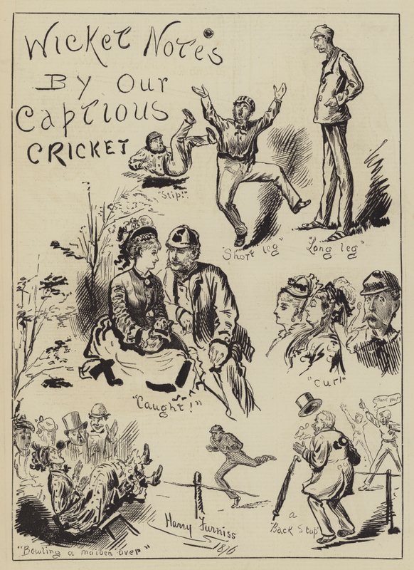Wicket Notes von Our Captious Cricket von Harry Furniss