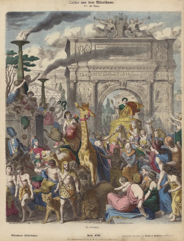 Ein römischer Triumph (kolorierte Gravur) von Heinrich Leutemann