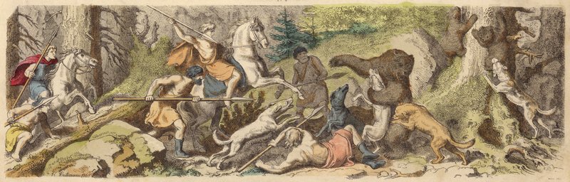 Bärenjagd im antiken Griechenland von Heinrich Leutemann