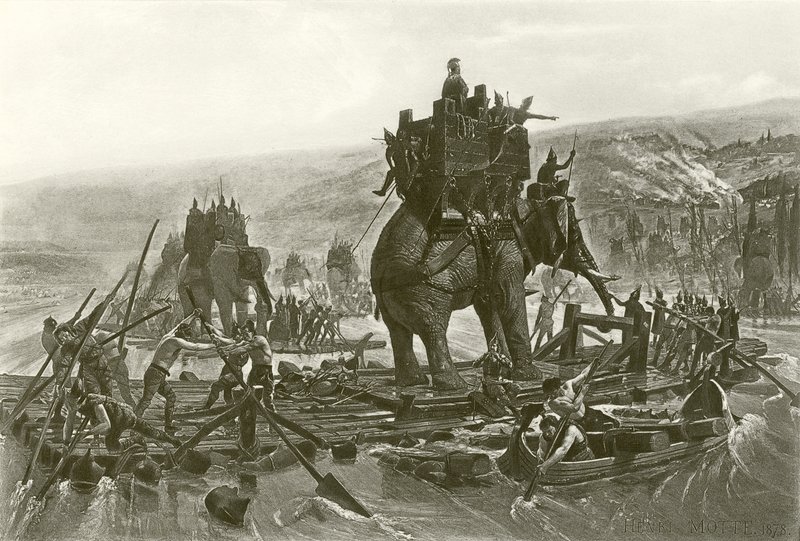 Hannibal überquert die Rhone von Henri Paul Motte