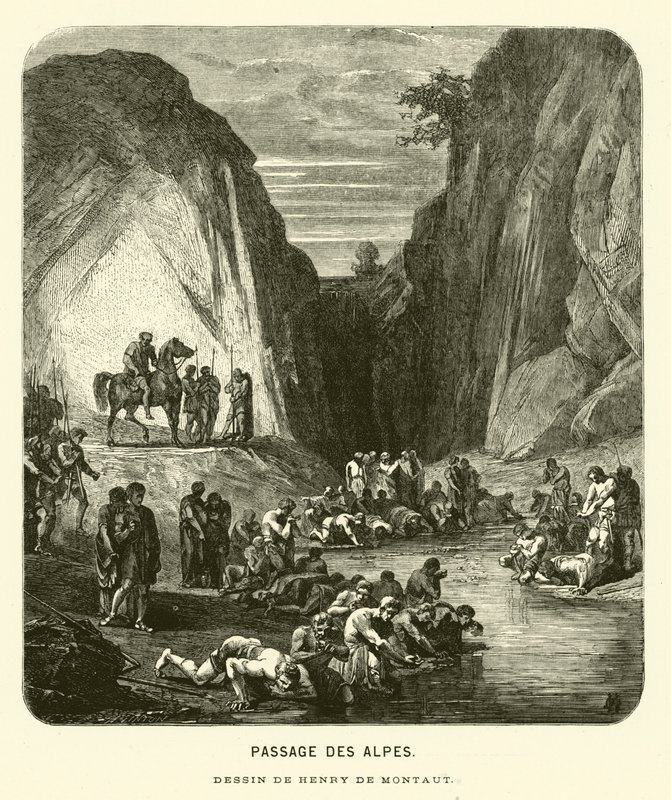 Überquerung der Alpen (Stich) von Henri de (after) Montaut