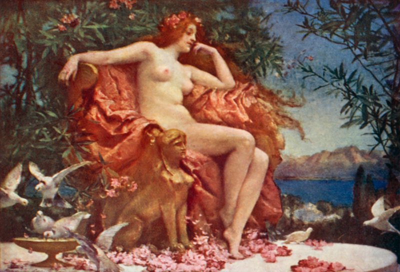 Venus auf dem Thron von Henrietta Rae