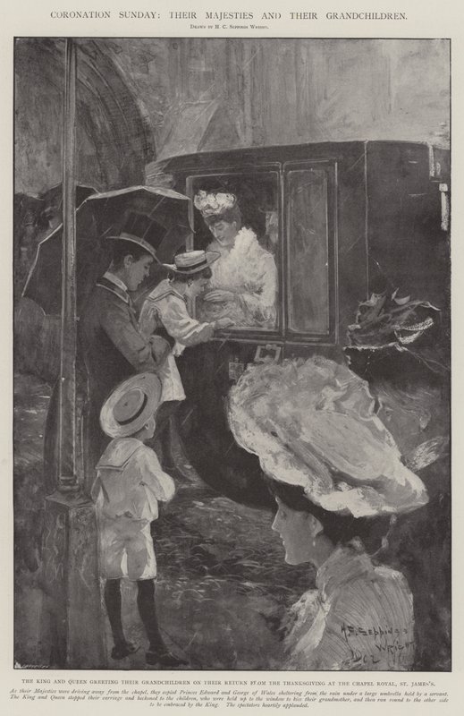 Krönungssonntag, Ihre Majestäten und ihre Enkelkinder von Henry Charles Seppings Wright